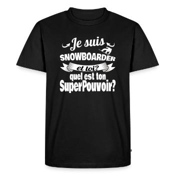 je suis snowboarder - T-shirt Premium bio Homme - noir - Devant - Nico (187cm)