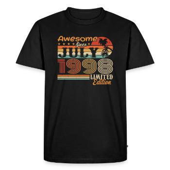 July 1998 July Birthday Gift July 1998 - Men's Premium Organic T-Shirt - black - Front - Nico (187cm)