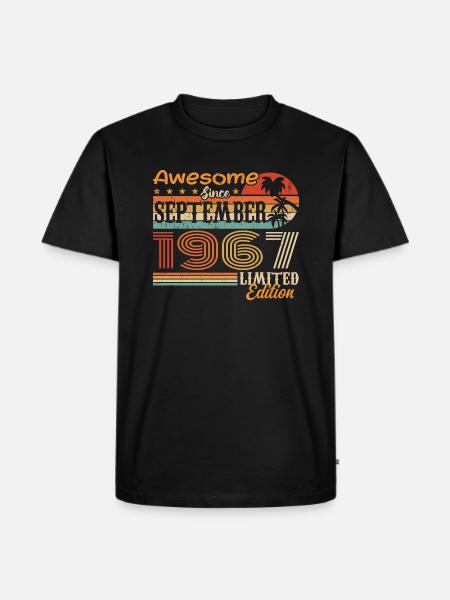September 1967 - Birthday 1967 September - Men's Premium Organic T-Shirt - black