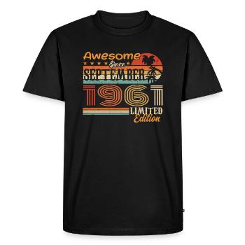 September 1961 - Birthday 1961 September - Men's Premium Organic T-Shirt - black - Front - Nico (187cm)