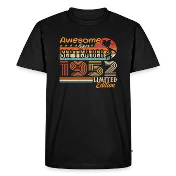 September 1952 - Birthday 1952 September - Men's Premium Organic T-Shirt - black - Front - Nico (187cm)