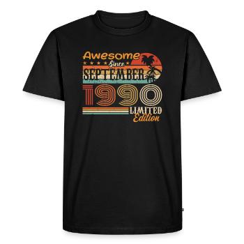 September 1990 - Birthday 1990 September - Men's Premium Organic T-Shirt - black - Front - Nico (187cm)