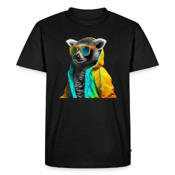 Lémurien avec lunettes de soleil Coloré Cool Lémurien à queue annelée animal forestier - T-shirt Premium bio Homme - noir - Devant - Nico (187cm)