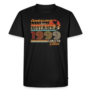 Une légende est née en novembre 1999 - 1999 - T-shirt Premium bio Homme - noir - Devant - Nico (187cm)