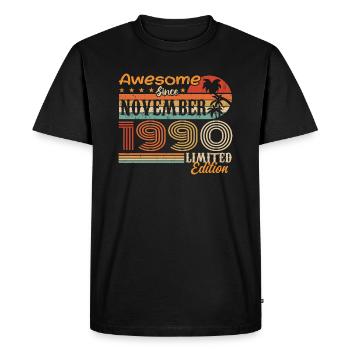 A legend was born in November 1990 - 1990 - Men's Premium Organic T-Shirt - black - Front - Nico (187cm)