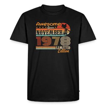 A legend was born in November 1978 - 1978 - Men's Premium Organic T-Shirt - black - Front - Nico (187cm)