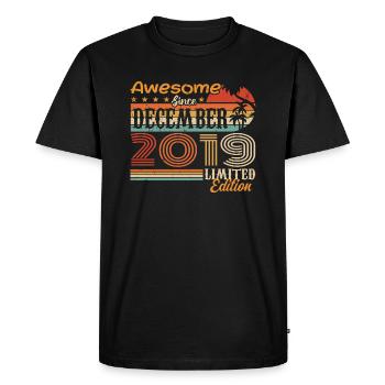 Retro Vintage Légendaire Anniversaire Décembre 2019 - T-shirt Premium bio Homme - noir - Devant - Nico (187cm)