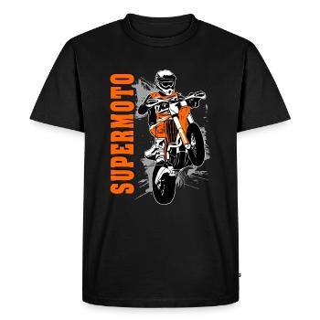 Supermotard - Supermotard - T-shirt Premium bio Homme - noir - Devant - Nico (187cm)