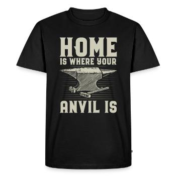 Forger des cadeaux | Enclume forgeron Métallurgiste - T-shirt Premium bio Homme - noir - Devant - Nico (187cm)