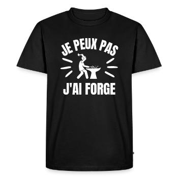 je peux pas j'ai forge - T-shirt Premium bio Homme - noir - Devant - Nico (187cm)