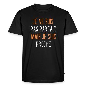 Je ne suis pas parfait mais je suis proche - T-shirt Premium bio Homme - noir - Devant - Nico (187cm)