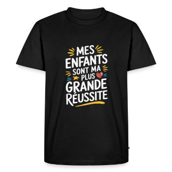 Mes enfants sont ma plus grande réussite - T-shirt Premium bio Homme - noir - Devant - Nico (187cm)