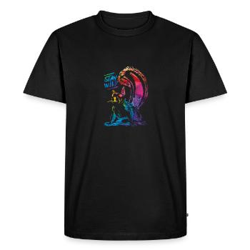 squirrel - Men's Premium Organic T-Shirt - black - Front - Nico (187cm)