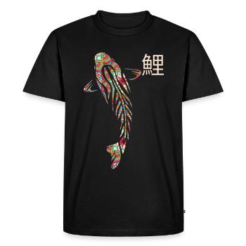 Koi Carpes mosaïque Mandala - T-shirt Premium bio Homme - noir - Devant - Nico (187cm)
