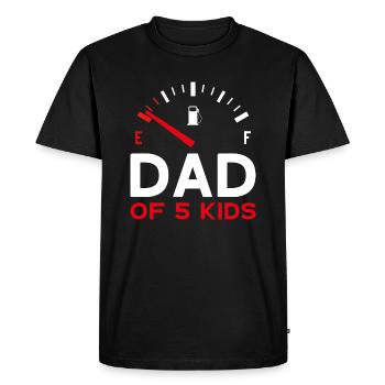 PAPA DE 5 ENFANTS PAPA CINQ ENFANTS FÊTE DES PÈRES - T-shirt Premium bio Homme - noir - Devant - Nico (187cm)