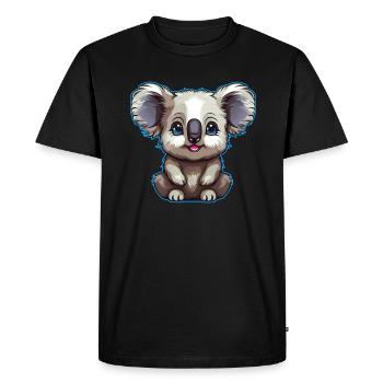 Mignon ours koala câlin australien - T-shirt Premium bio Homme - noir - Devant - Nico (187cm)