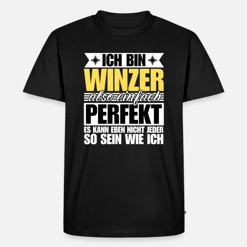 Perfekter Winzer - Männer Premium Bio T-Shirt - Schwarz