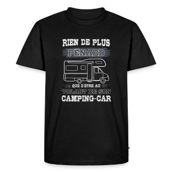 Camping Car, Humour Camping cariste - T-shirt Premium bio Homme - noir - Devant - Nico (187cm)