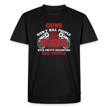 Father's daughter protect - Men's Premium Organic T-Shirt - black - Front - Nico (187cm)