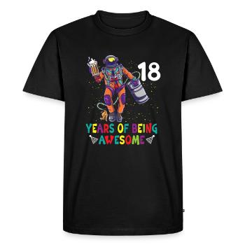 Astronaut Astronomy Solar System Space Kids - Men's Premium Organic T-Shirt - black - Front - Nico (187cm)