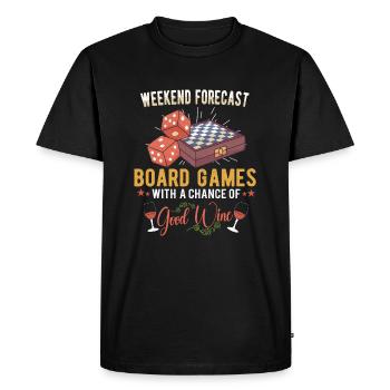 Vin Jeux de société Jeu d’échecs Jeu de société Jeu d’argent - T-shirt Premium bio Homme - noir - Devant - Nico (187cm)