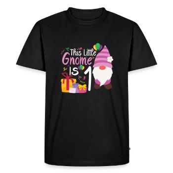 Ce petit gnome est une fille de 5 ans - T-shirt Premium bio Homme - noir - Devant - Nico (187cm)