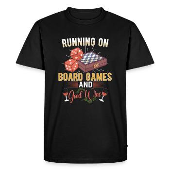 Vin Jeux de société Jeu d’échecs Jeu de société Jeu d’argent - T-shirt Premium bio Homme - noir - Devant - Nico (187cm)