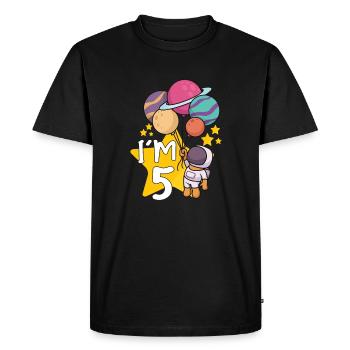 Astronaut Astronomy Solar System Space Kids - Men's Premium Organic T-Shirt - black - Front - Nico (187cm)
