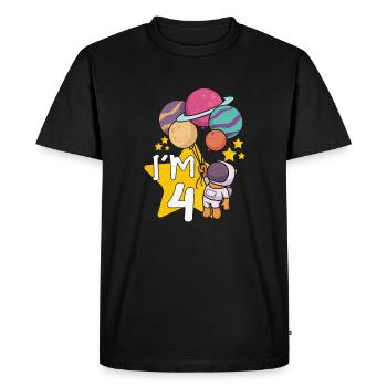Astronaut Astronomy Solar System Space Kids - Men's Premium Organic T-Shirt - black - Front - Nico (187cm)