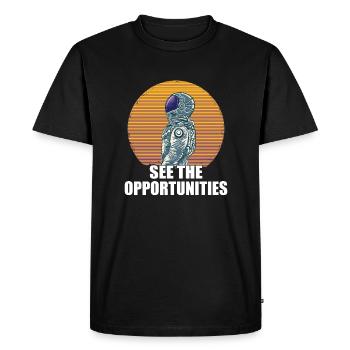 Astronaut Astronomy Solar System Space Kids - Men's Premium Organic T-Shirt - black - Front - Nico (187cm)