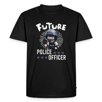 Bureau de police des policiers - T-shirt Premium bio Homme - noir - Devant - Nico (187cm)