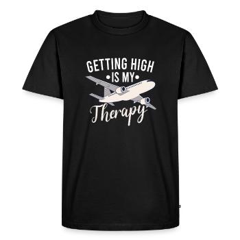 Pilote Aviation Avion Ligne Futurs Pilotes - T-shirt Premium bio Homme - noir - Devant - Nico (187cm)