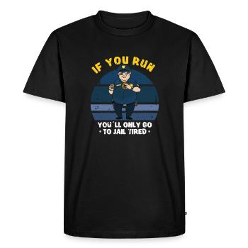Bureau de police des policiers - T-shirt Premium bio Homme - noir - Devant - Nico (187cm)