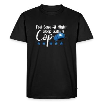 Bureau de police des policiers - T-shirt Premium bio Homme - noir - Devant - Nico (187cm)