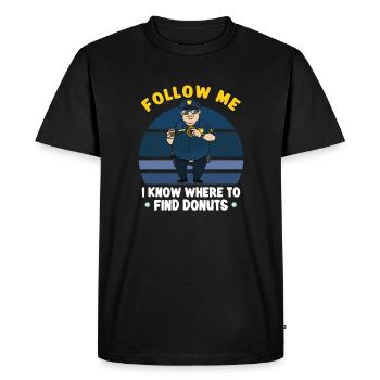 Bureau de police des policiers - T-shirt Premium bio Homme - noir - Devant - Nico (187cm)