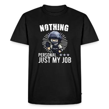 Bureau de police des policiers - T-shirt Premium bio Homme - noir - Devant - Nico (187cm)