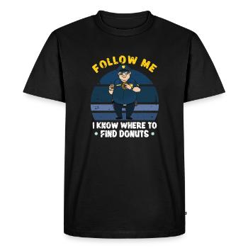 Bureau de police des policiers - T-shirt Premium bio Homme - noir - Devant - Nico (187cm)