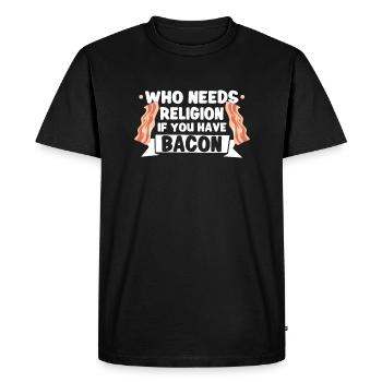 Athée Athéisme Anti-religion Securalisme Dieu - T-shirt Premium bio Homme - noir - Devant - Nico (187cm)
