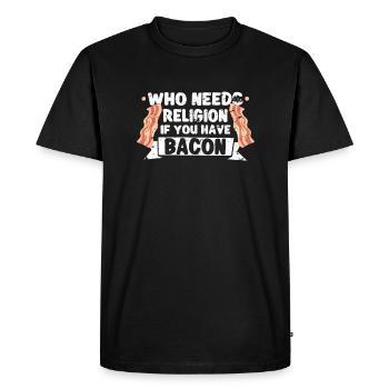 Athée Athéisme Anti-religion Securalisme Dieu - T-shirt Premium bio Homme - noir - Devant - Nico (187cm)