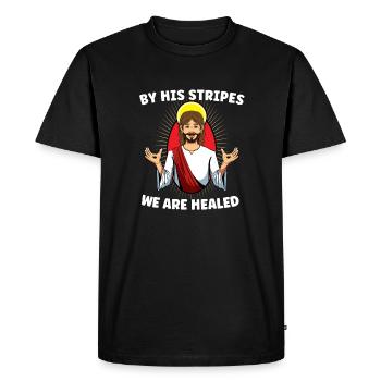 Jésus Christianisme Dieu Prière Pasteur - T-shirt Premium bio Homme - noir - Devant - Nico (187cm)