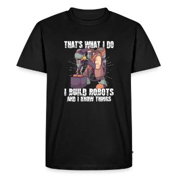 Ingénieur en robotique Machine Learning - T-shirt Premium bio Homme - noir - Devant - Nico (187cm)