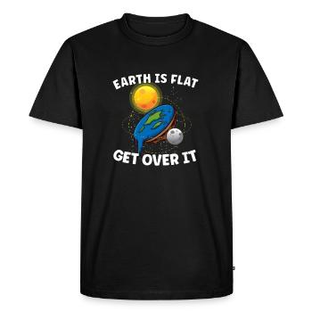 Flat Earth Theory Flat Earth Army Earth - Men's Premium Organic T-Shirt - black - Front - Nico (187cm)