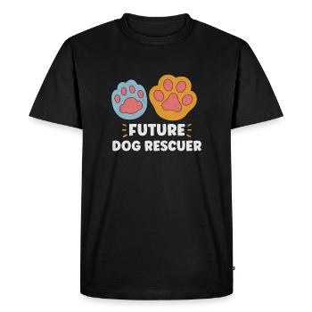 SAUVETAGE DE CHIEN DROITS DES ANIMAUX SAUVETAGE ADOPTION DE CHIENS DE SAUVETAGE - T-shirt Premium bio Homme - noir - Devant - Nico (187cm)