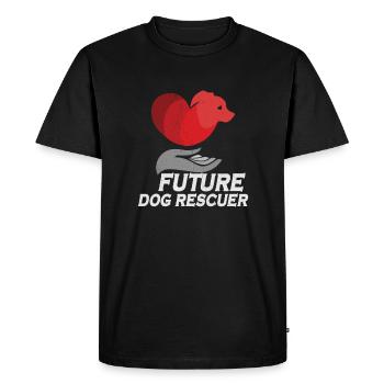 SAUVETAGE DE CHIEN DROITS DES ANIMAUX SAUVETAGE ADOPTION DE CHIENS DE SAUVETAGE - T-shirt Premium bio Homme - noir - Devant - Nico (187cm)