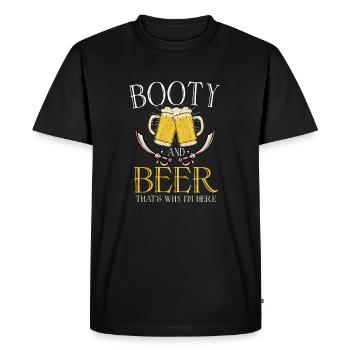 Amateur de bière Pirate Bateau Pirate Capitaine - T-shirt Premium bio Homme - noir - Devant - Nico (187cm)