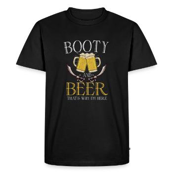 Amateur de bière Pirate Bateau Pirate Capitaine - T-shirt Premium bio Homme - noir - Devant - Nico (187cm)