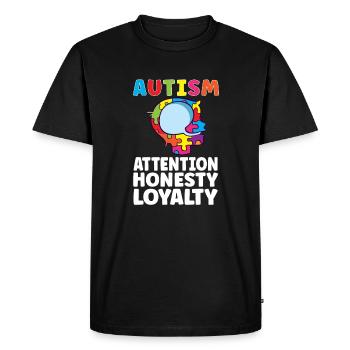 Sensibilisation à l’autisme Maladie autistique Poison autistique - T-shirt Premium bio Homme - noir - Devant - Nico (187cm)