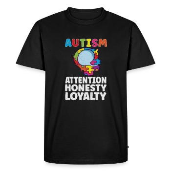 Sensibilisation à l’autisme Maladie autistique Poison autistique - T-shirt Premium bio Homme - noir - Devant - Nico (187cm)