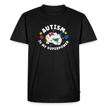 Sensibilisation à l’autisme Maladie autistique Poison autistique - T-shirt Premium bio Homme - noir - Devant - Nico (187cm)