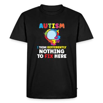 Sensibilisation à l’autisme Maladie autistique Poison autistique - T-shirt Premium bio Homme - noir - Devant - Nico (187cm)
